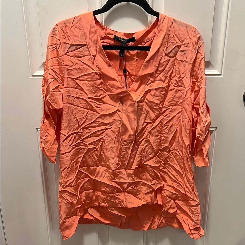 BCBGMaxAzria Pink Coral Collar Blouse